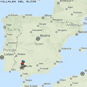 Villalba del Alcor Karte Spanien