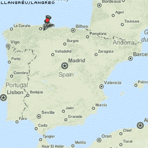 Llangréu/Langreo Karte Spanien