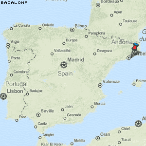 Badalona Karte Spanien