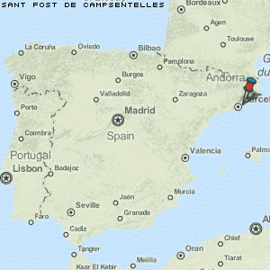 Sant Fost de Campsentelles Karte Spanien