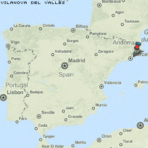 Vilanova del Vallès Karte Spanien