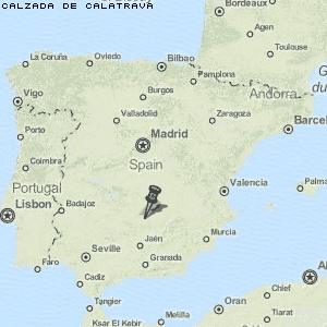 Calzada de Calatrava Karte Spanien