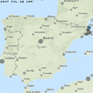 Sant Pol de Mar Karte Spanien