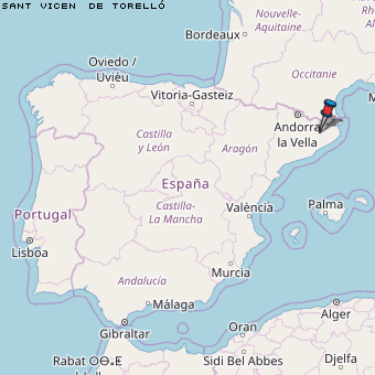 Sant Vicenç de Torelló Karte Spanien