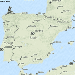 Ferrol Karte Spanien