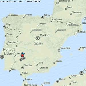 Valencia del Ventoso Karte Spanien