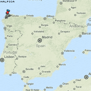 Malpica Karte Spanien