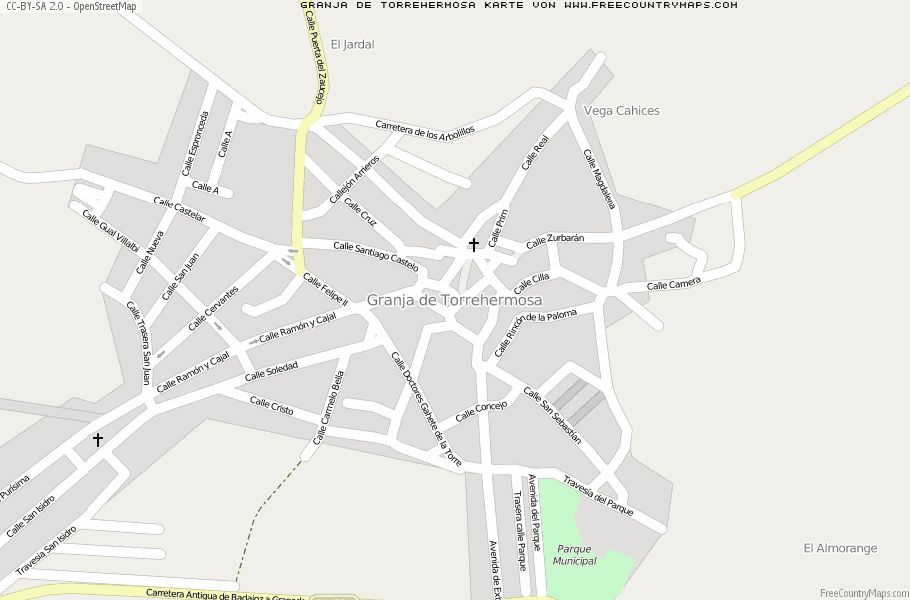 Karte Von Granja de Torrehermosa Spanien