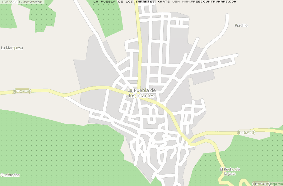 Karte Von La Puebla de los Infantes Spanien