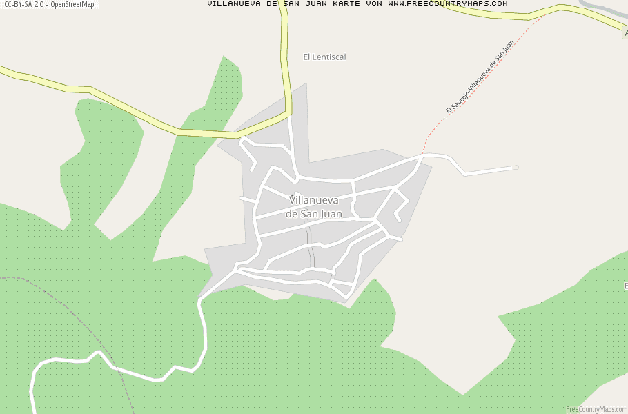Karte Von Villanueva de San Juan Spanien