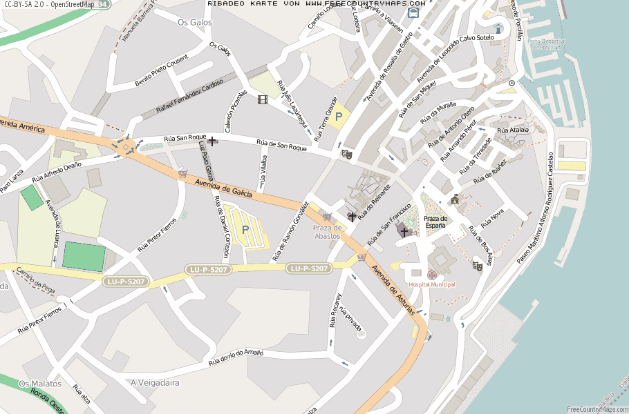 Karte Von Ribadeo Spanien