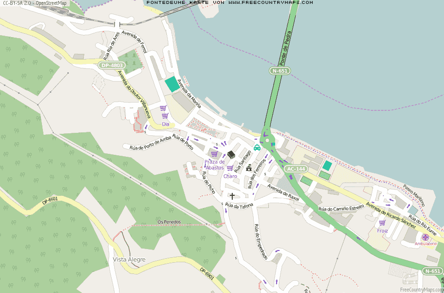 Karte Von Pontedeume Spanien