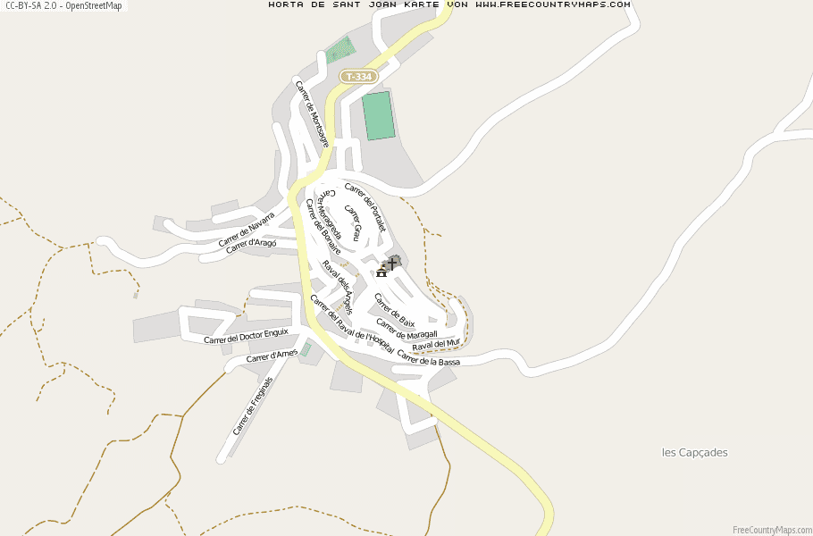 Karte Von Horta de Sant Joan Spanien