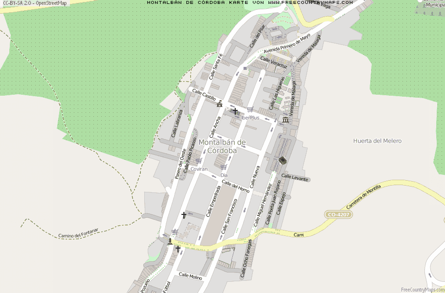 Karte Von Montalbán de Córdoba Spanien