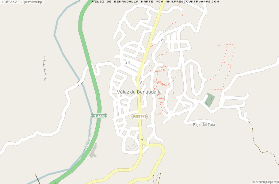 Karte Von Vélez de Benaudalla Spanien