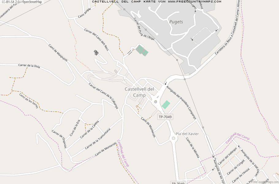 Karte Von Castellvell del Camp Spanien