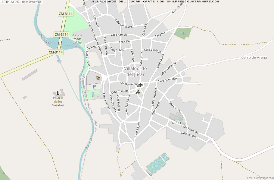 Karte Von Villalgordo del Júcar Spanien