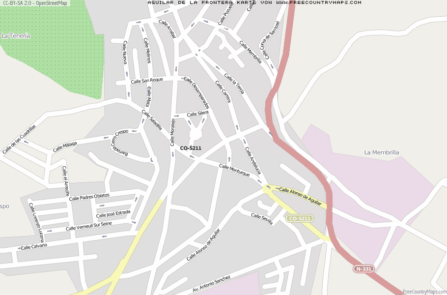 Karte Von Aguilar de la Frontera Spanien