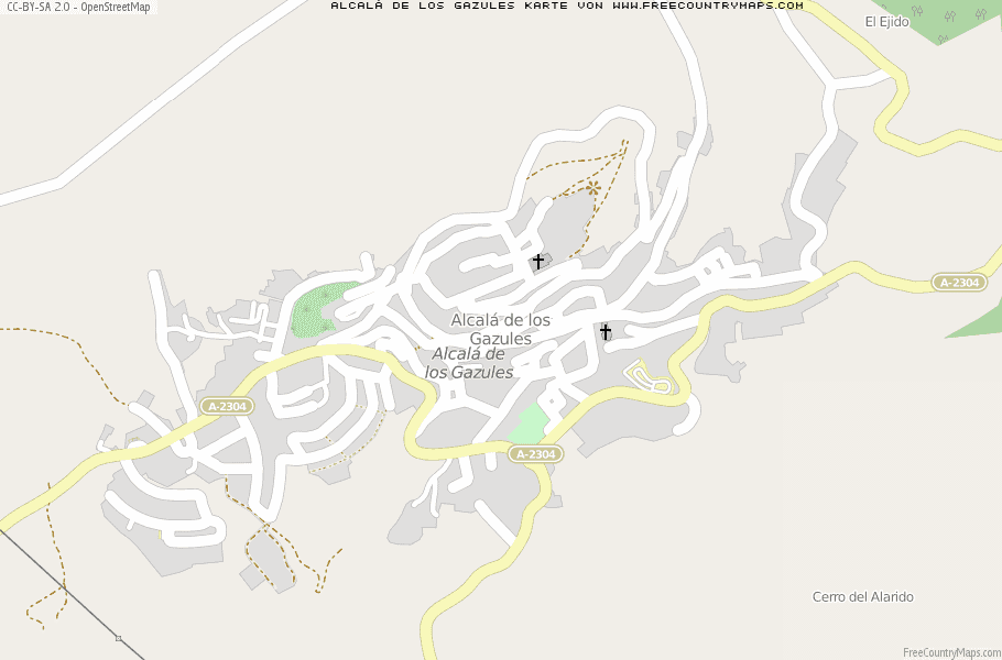 Karte Von Alcalá de los Gazules Spanien