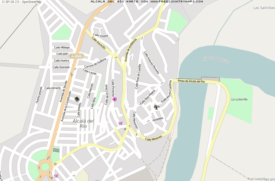 Karte Von Alcalá del Río Spanien