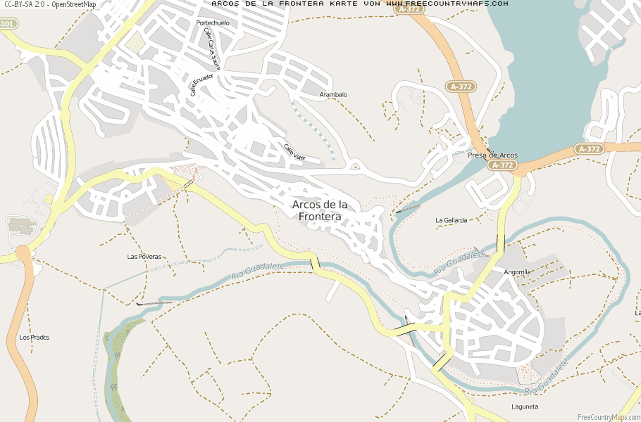 Karte Von Arcos de la Frontera Spanien
