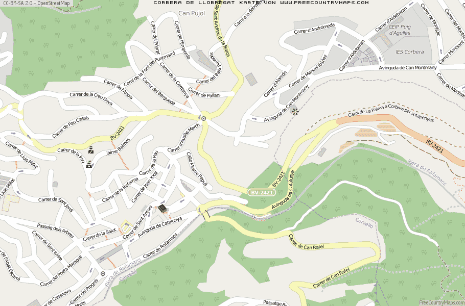 Karte Von Corbera de Llobregat Spanien