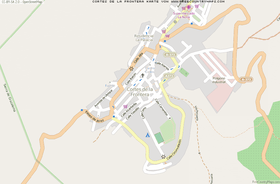 Karte Von Cortes de la Frontera Spanien