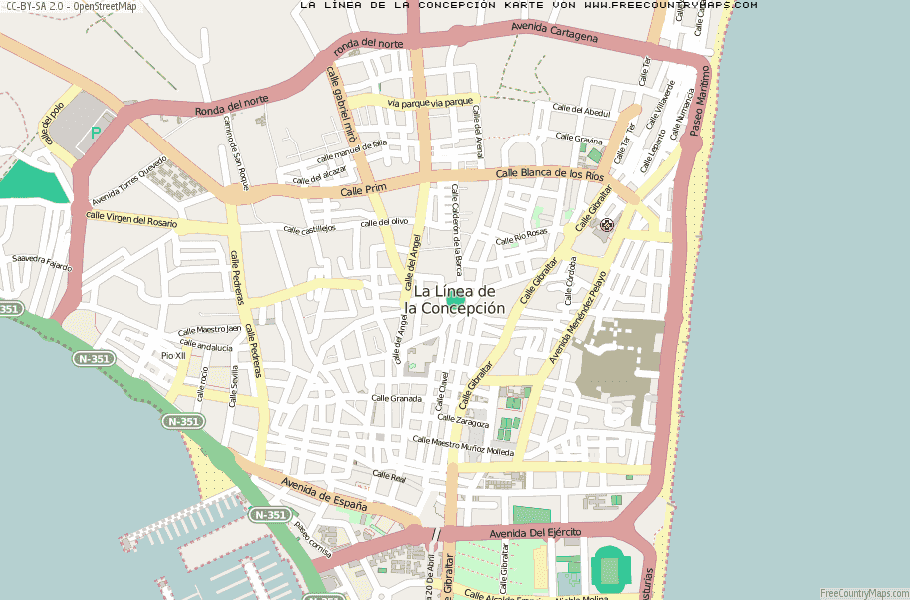 Karte Von La Línea de la Concepción Spanien