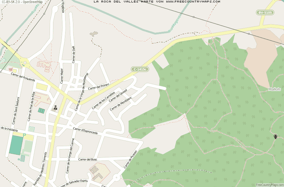 Karte Von la Roca del Vallès Spanien