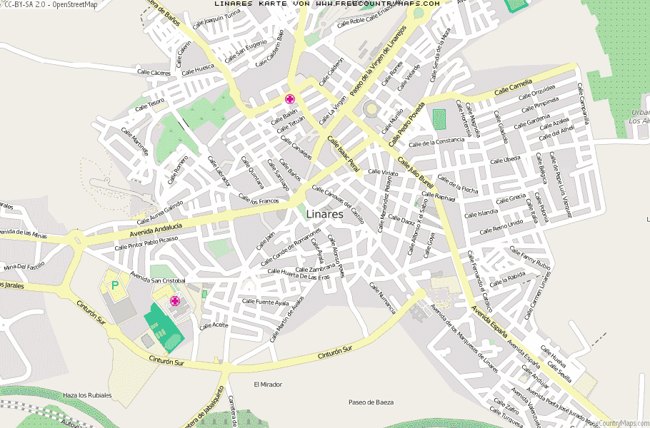 Karte Von Linares Spanien