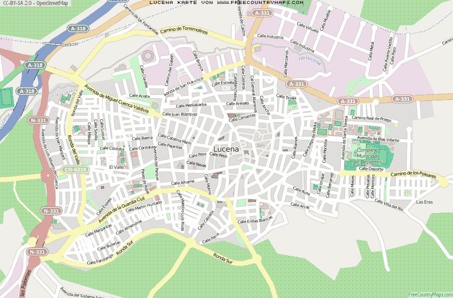 Karte Von Lucena Spanien