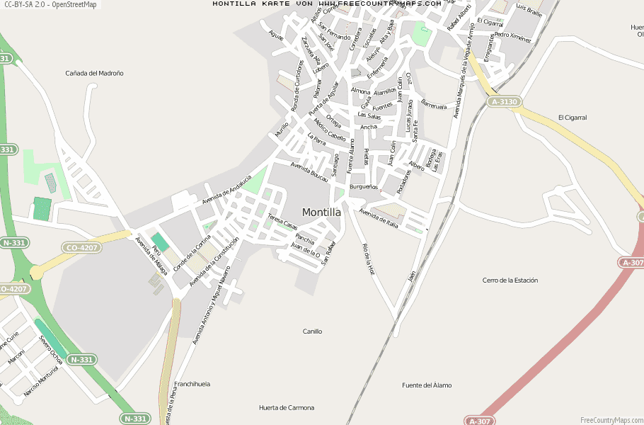 Karte Von Montilla Spanien