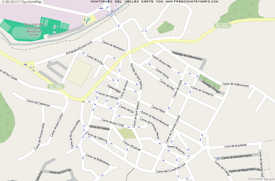 Karte Von Montornès del Vallès Spanien
