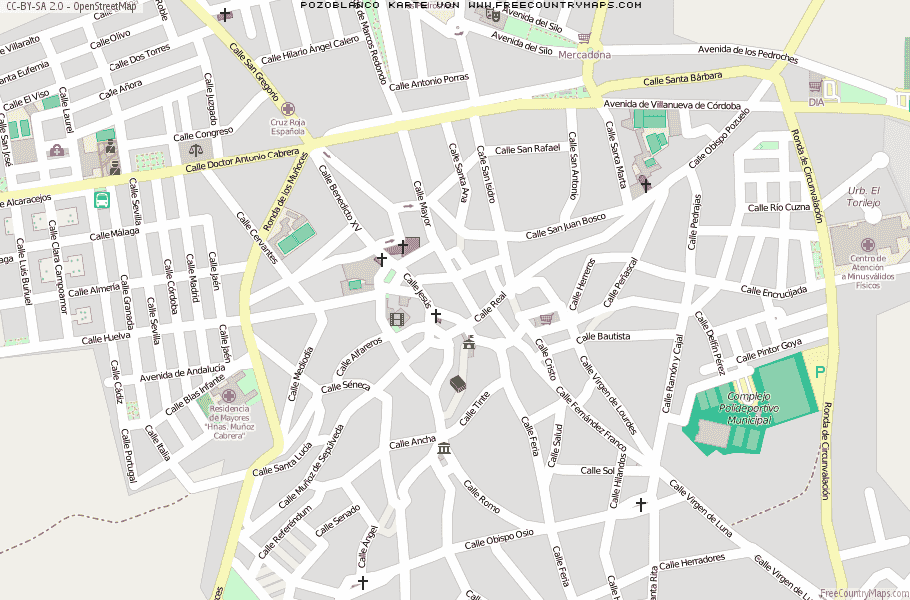 Karte Von Pozoblanco Spanien