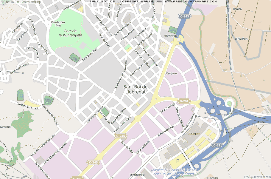Karte Von Sant Boi de Llobregat Spanien