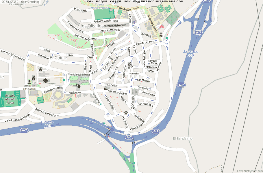 Karte Von San Roque Spanien