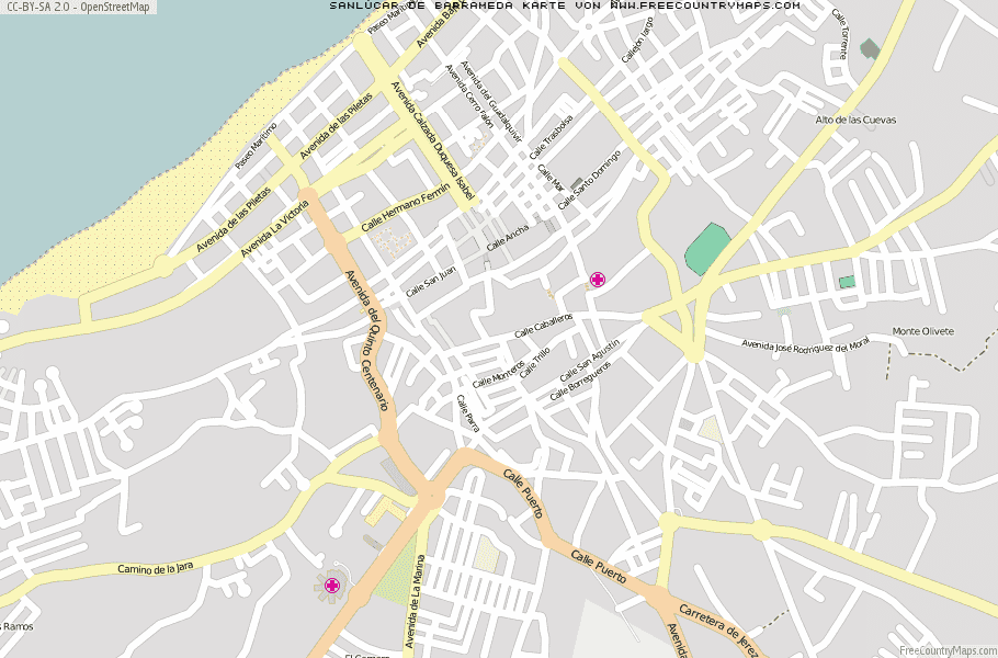 Karte Von Sanlúcar de Barrameda Spanien