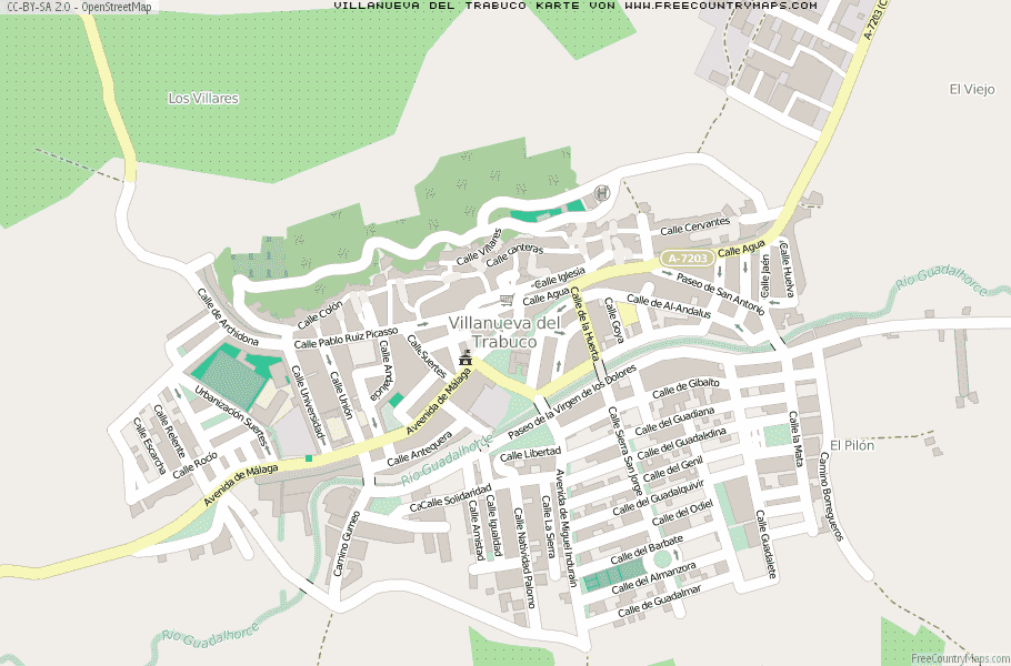 Karte Von Villanueva del Trabuco Spanien