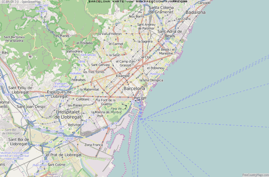 Karte Von Barcelona Spanien