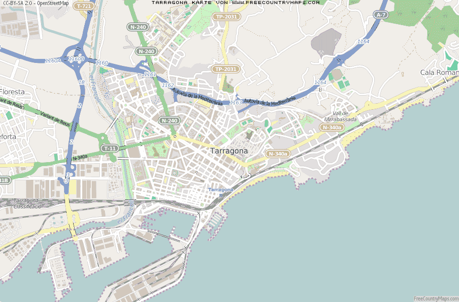 Karte Von Tarragona Spanien