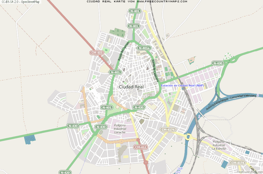 Karte Von Ciudad Real Spanien