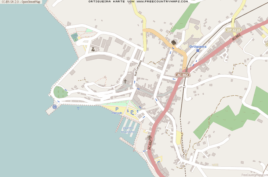 Karte Von Ortigueira Spanien