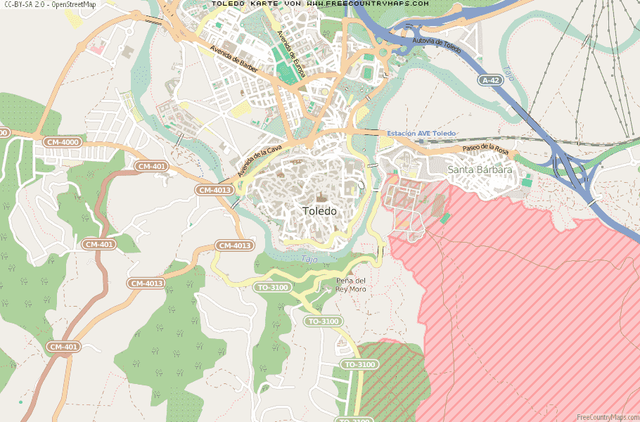 Karte Von Toledo Spanien