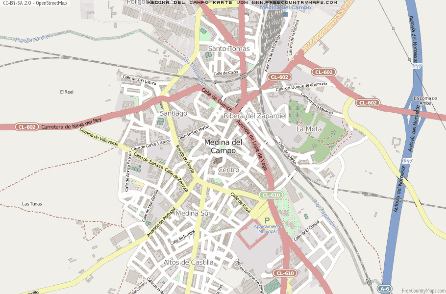 Karte Von Medina del Campo Spanien