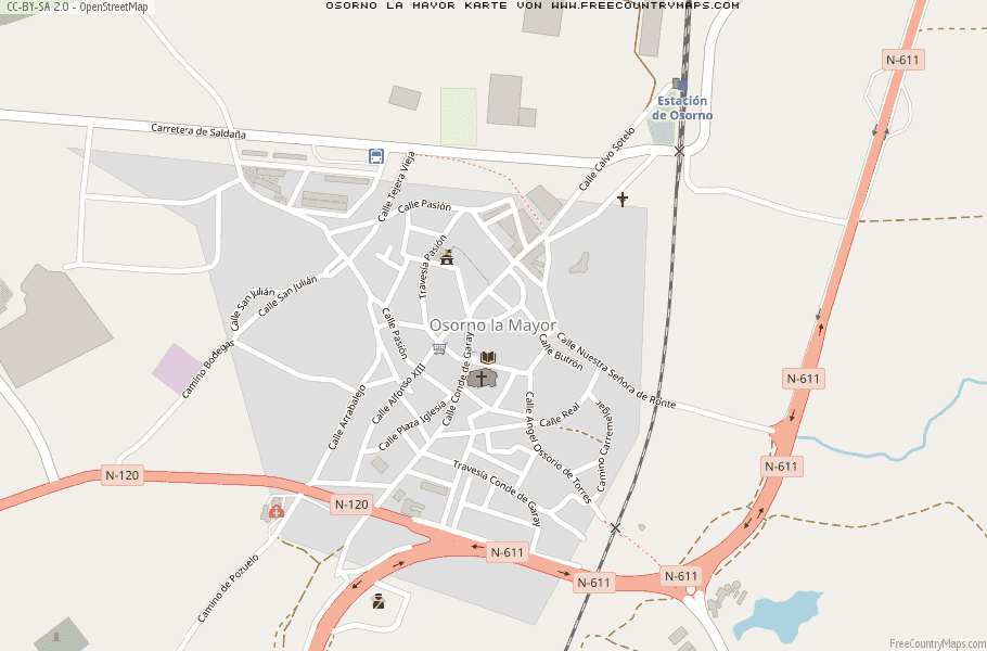 Karte Von Osorno la Mayor Spanien