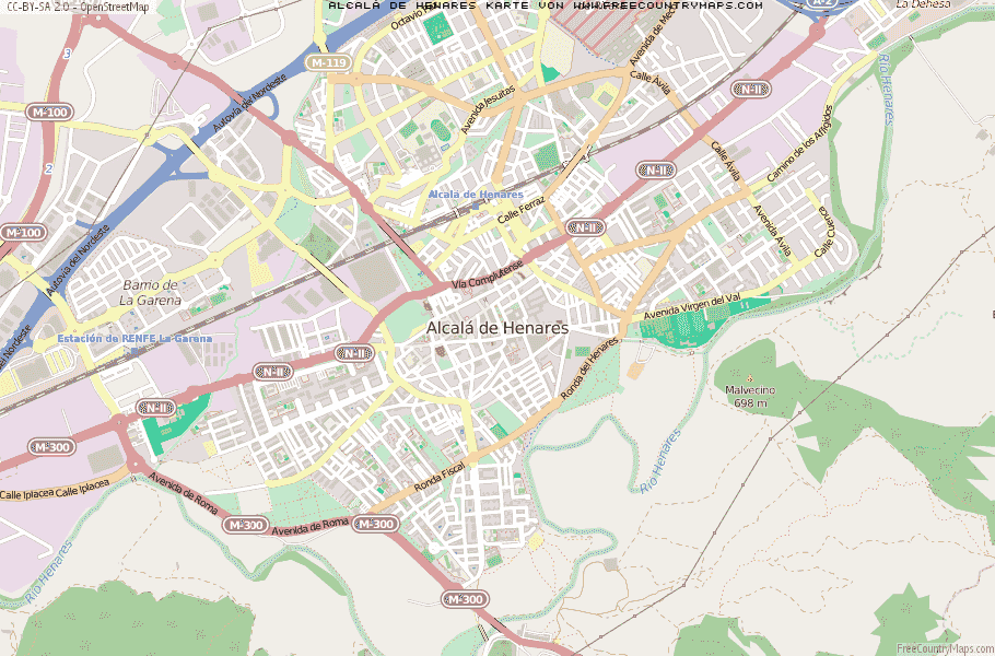 Karte Von Alcalá de Henares Spanien