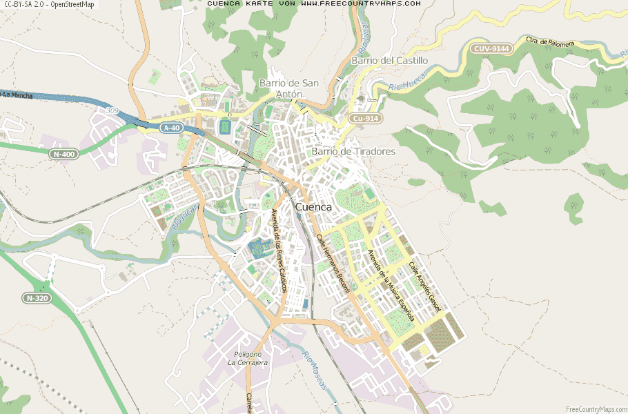 Karte Von Cuenca Spanien
