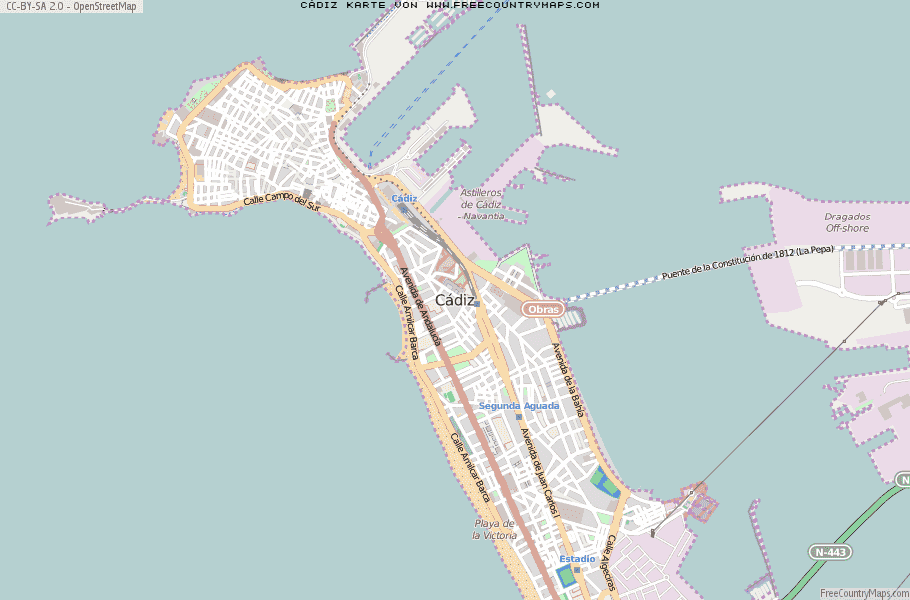 Karte Von Cádiz Spanien