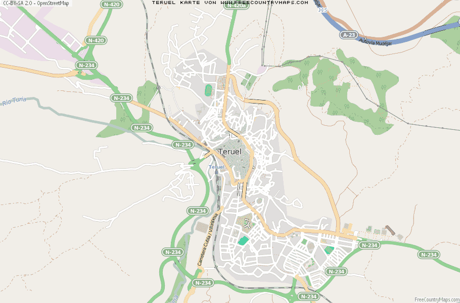 Karte Von Teruel Spanien