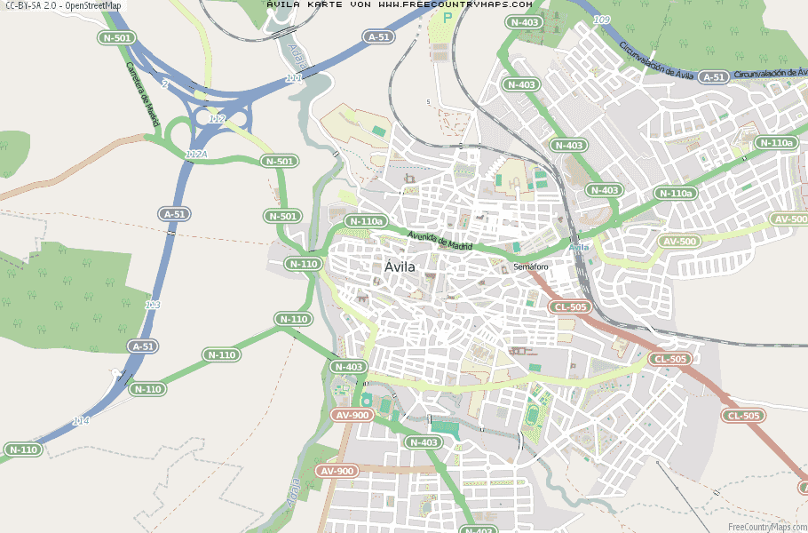 Karte Von Ávila Spanien